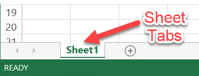 Excel Figure 4 Sheet Tabs
