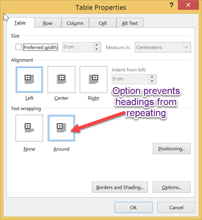 repeat table headers in excel 2016